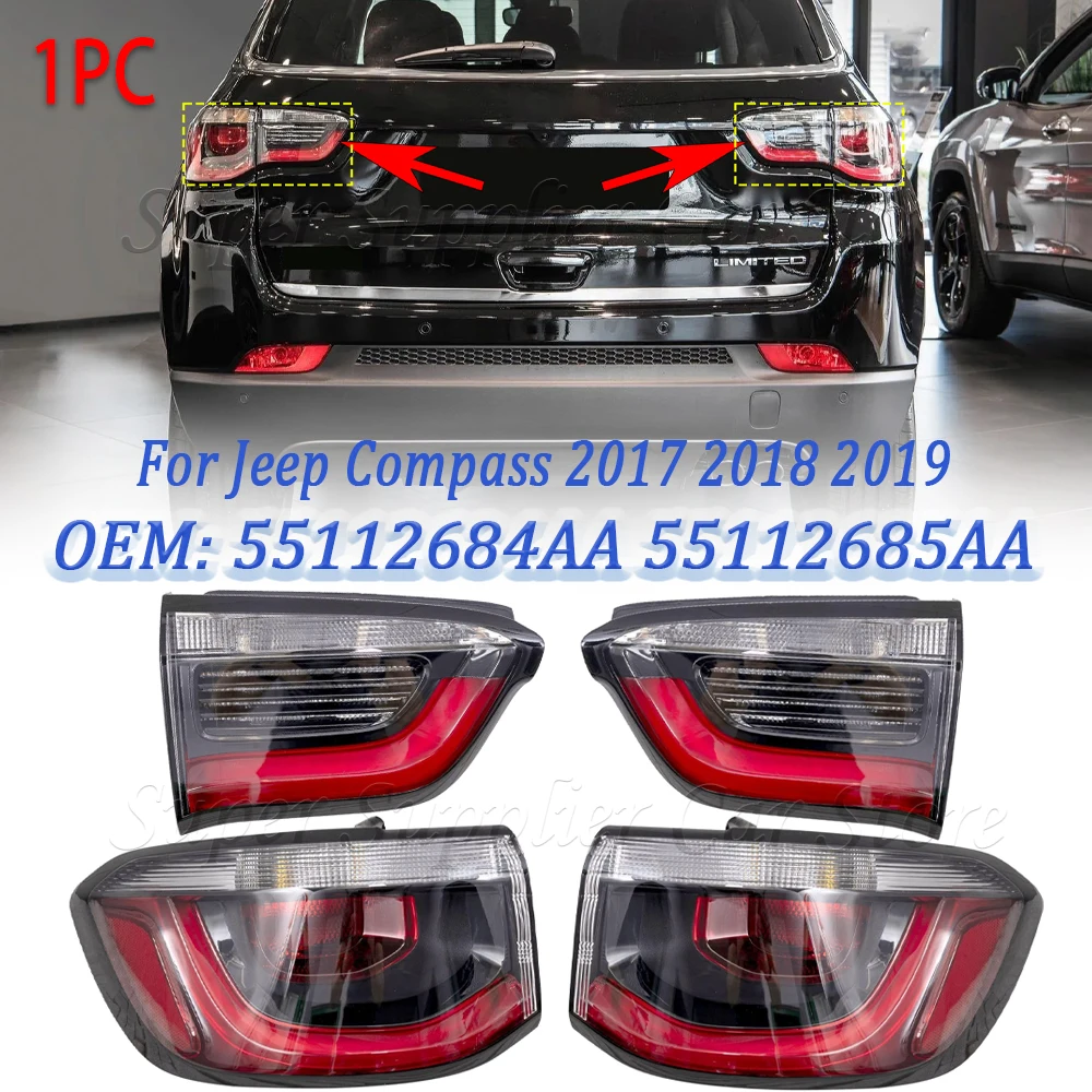 

Для Jeep Compass 2017 2018 2019 задний фонарь автомобиля указатель поворота задний фонарь 55112682AA 55112683AA 55112684AA 55112685AA