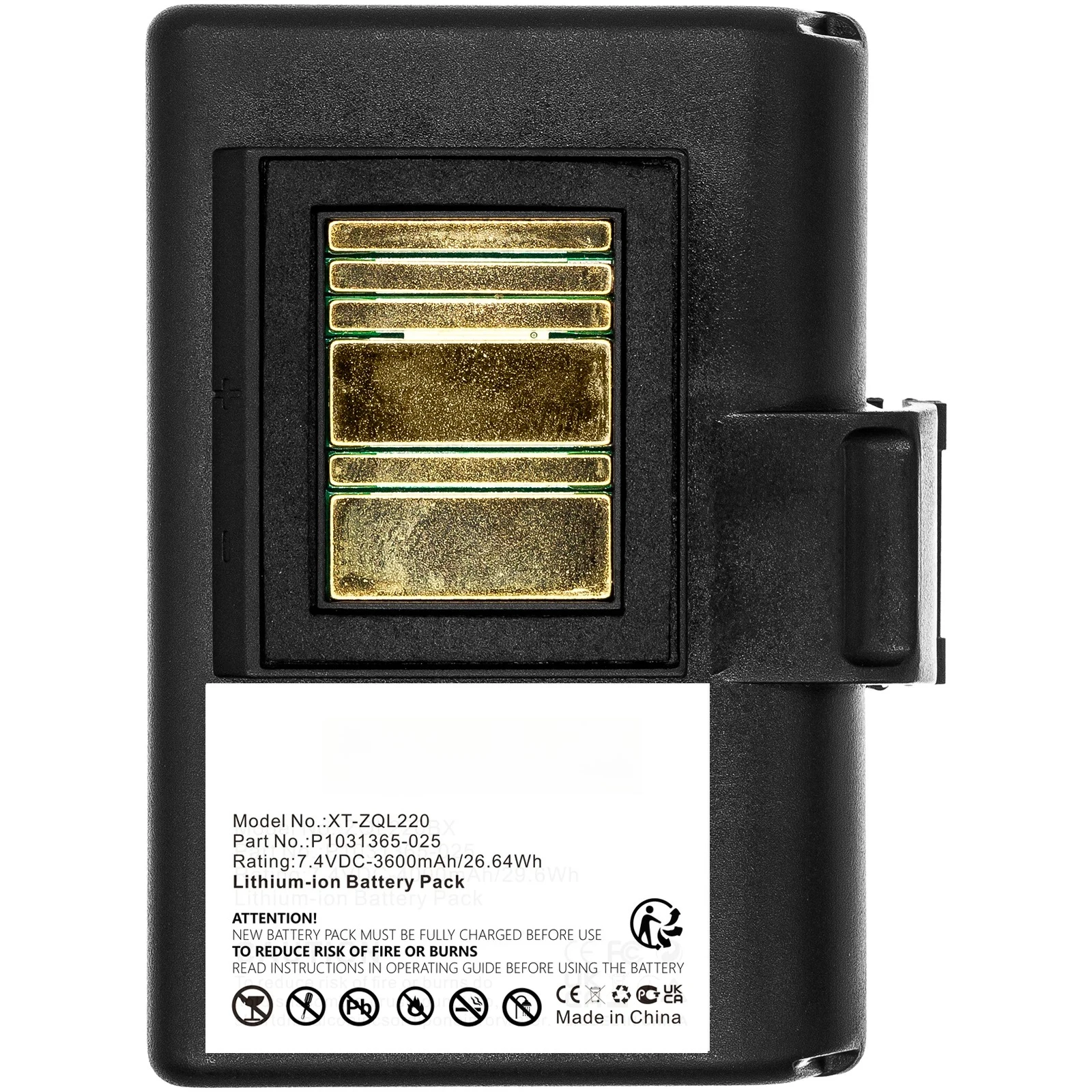 3600mAh Portable Printer Battery for Zebra AT16004 BTRY-MPP-34MA1-01 BTRY-MPP-34MAHC1-01 P1023901 P1023901-LF P1031365-025