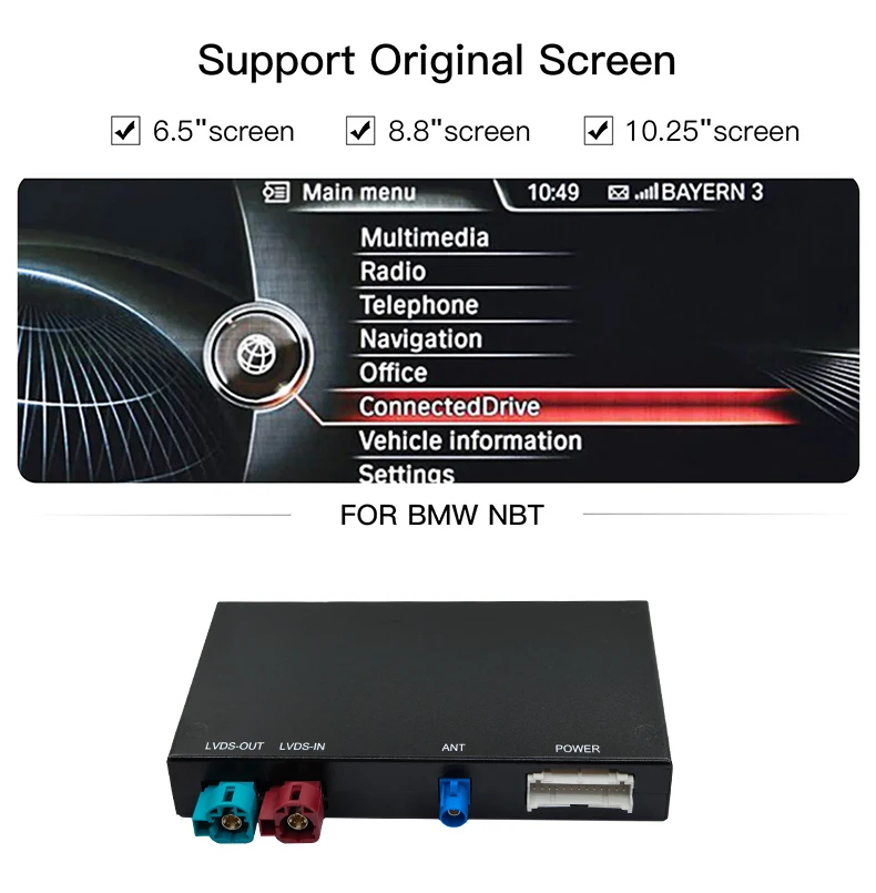 Kabelloses CarPlay Android AUTO für BMW NBT/CIC System 1 2 3 4 5 6 7 Serie X1 X3 X4 X5 X6 MINI E60 E84 E70 F26 F25 F10 F11 F20 F21 – Detail 8