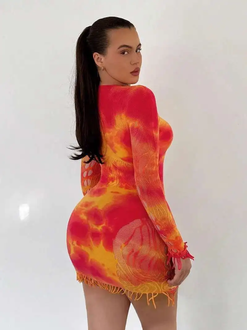 2025 プリント長袖フリルゼブラ柄タイトストラップ薄手の甘いトップス 2025 新しいファッショントップスセクシーなドレスエレガントな UV6W