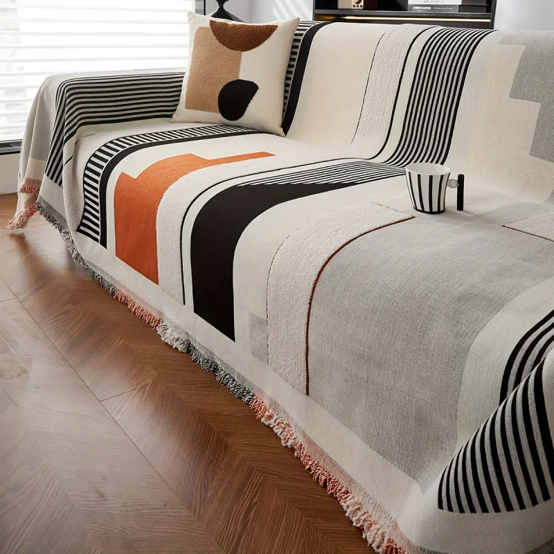 

Всесезонный нескользящий чехол для дивана с кисточками — защитный чехол для дивана из синельной ткани, который можно стирать в машине, для 1-4 местных диванов