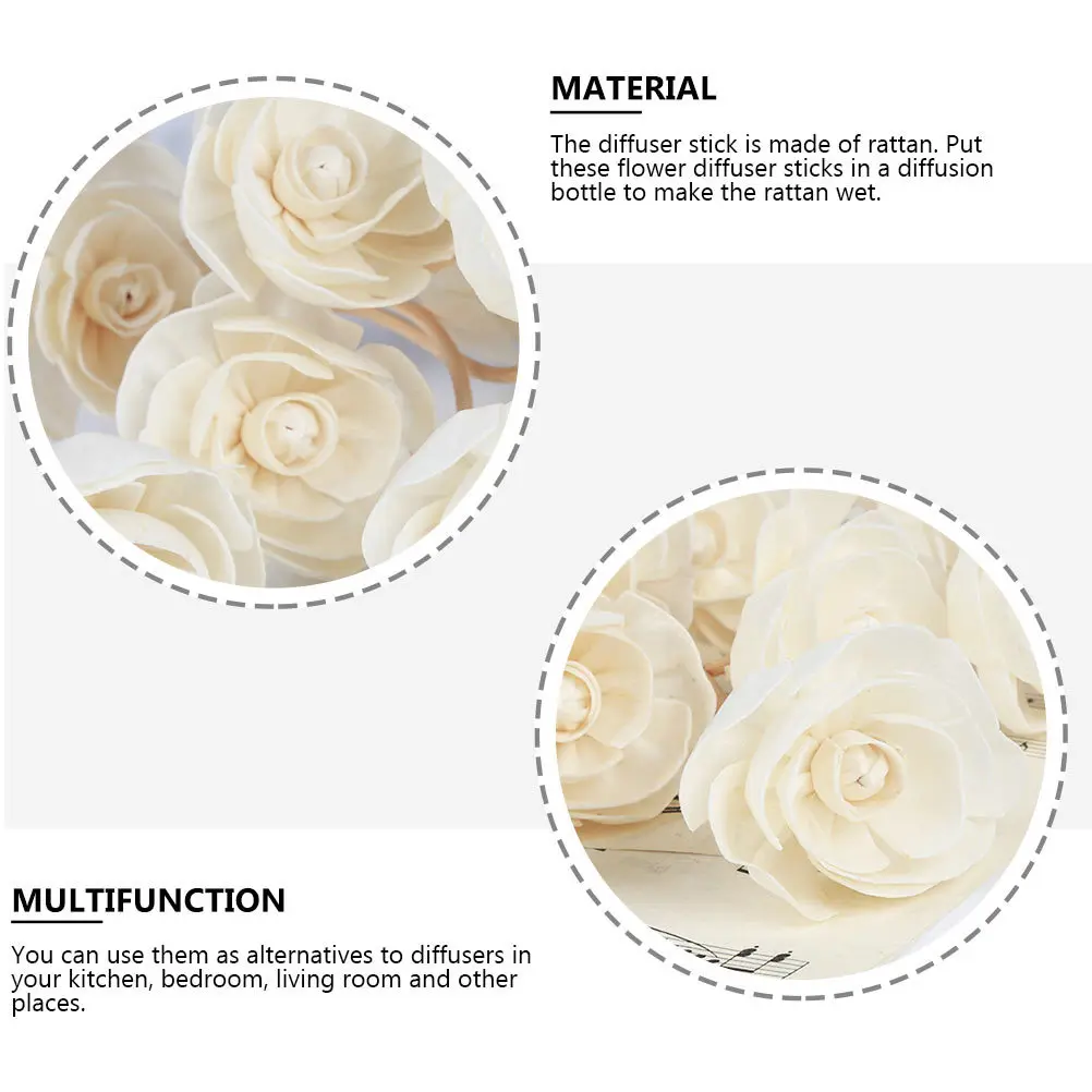 

6pcs Dried Flower Aroma Diffuser Sticks Natural Wood Rattan Reed For Home Living Room Kitchen Perfume Diffuser Essential Oil