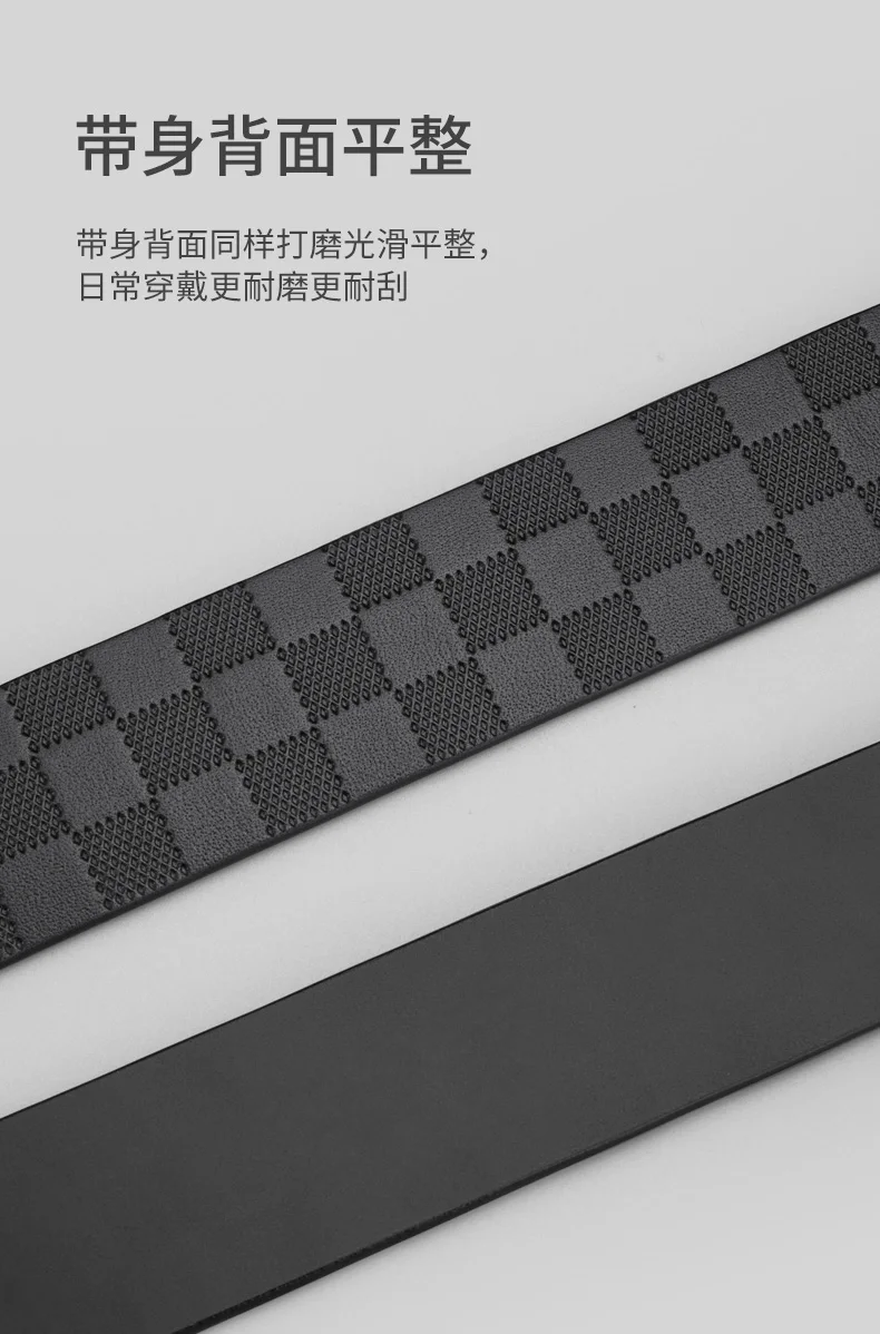3,5 CM Breite Keine Schnalle Rindsleder Echtes Leder Gürtel Qualität Automatische Druck Wasitbad Strap Bussiness Männlich Gürtel Männer Ohne Schnalle – Detail 10