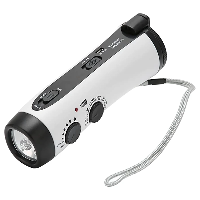 

D300 Hand Crank Generator Radio Multifunctional Portable Emergency Power Supply 5 LED Flashlight AM/FM Radio For Outdoor