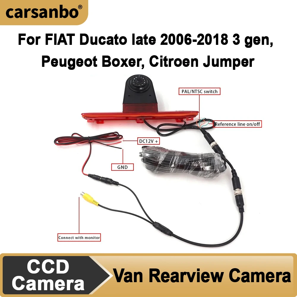 Casanbo Van Rear View Camera For Fiat Ducato late 2006 to 2018 3 Gen For Peugeot Boxer Citroen Jumper
