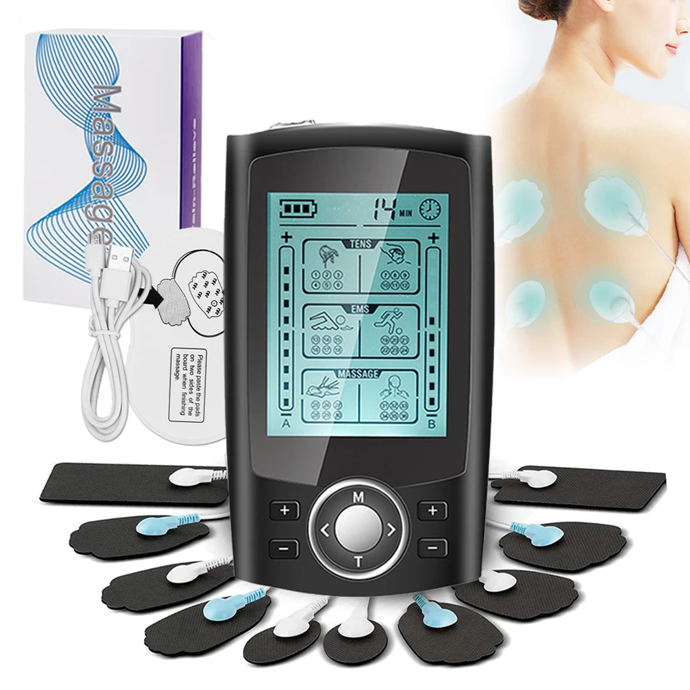 Tens Muskelstimulator 36 Modi Elektrischer EMS Dreikanal-Akupunktur Körperpflege Massage Digitales Therapiegerät Elektrostimulator