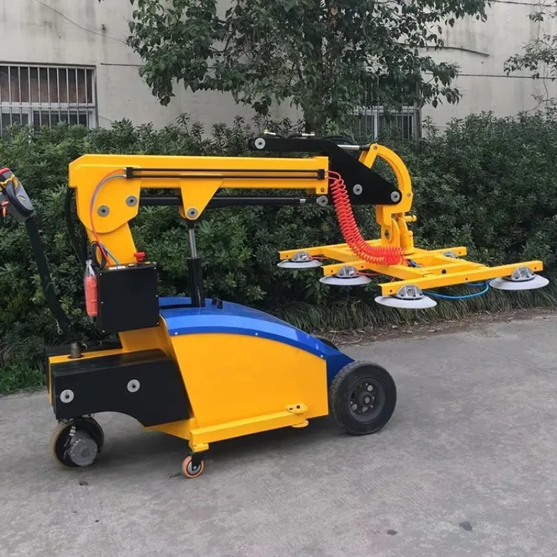 600 800kg Rough Terrain Outdoor Installing Use Glass Vacuum Lifter Glazing Robot Moving Trolley Suction Cup Lifter Hot Sale