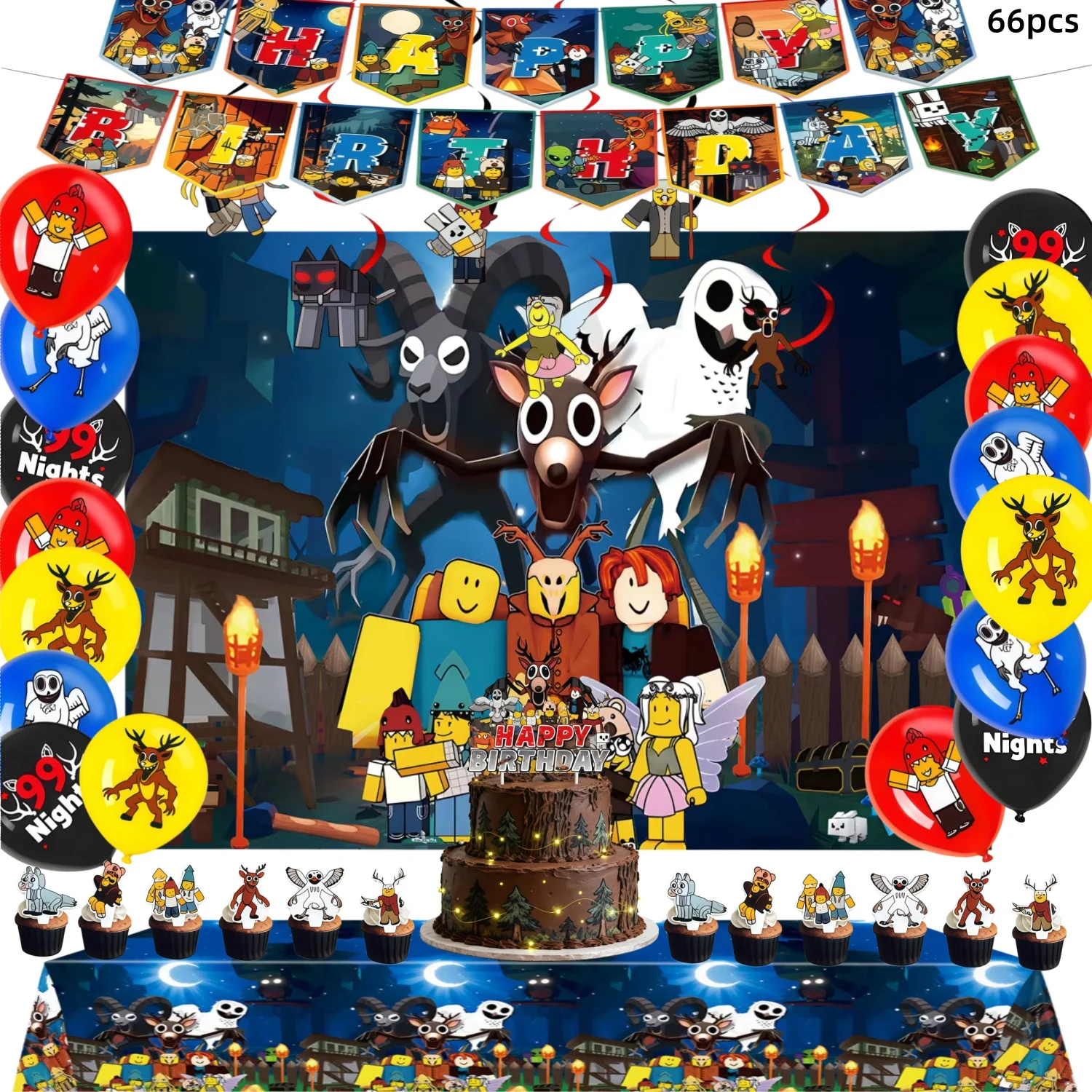 99 Nights In The Forest Birthd - Table Cloth Disposable ulasan dan harga