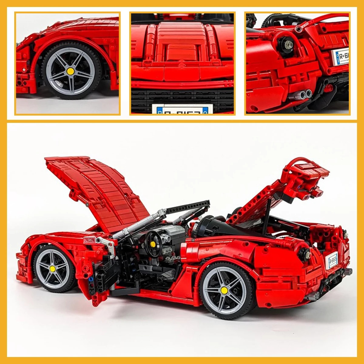 NEW MOC-183666 Supercar Building Block Model, DIY Assembly Racing Car Kit, Advanced Construction Toy Gift for Boy Adults & Teens