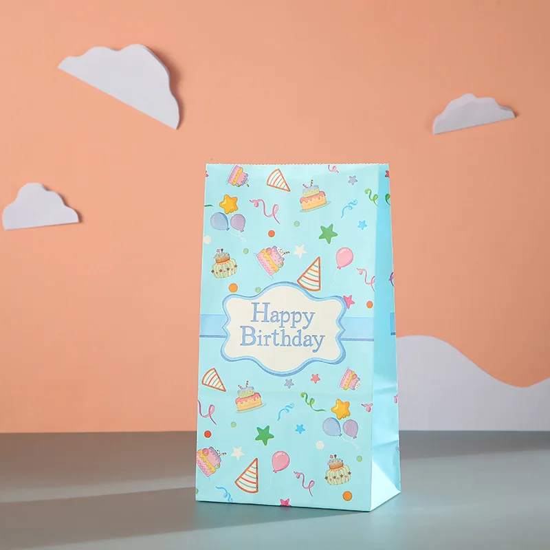 50pcs/Birthday Party Essentials! Printed Kraft Gift Bags, Candy Cookie Boxes, Children's Decorations, Gift Items All in One!