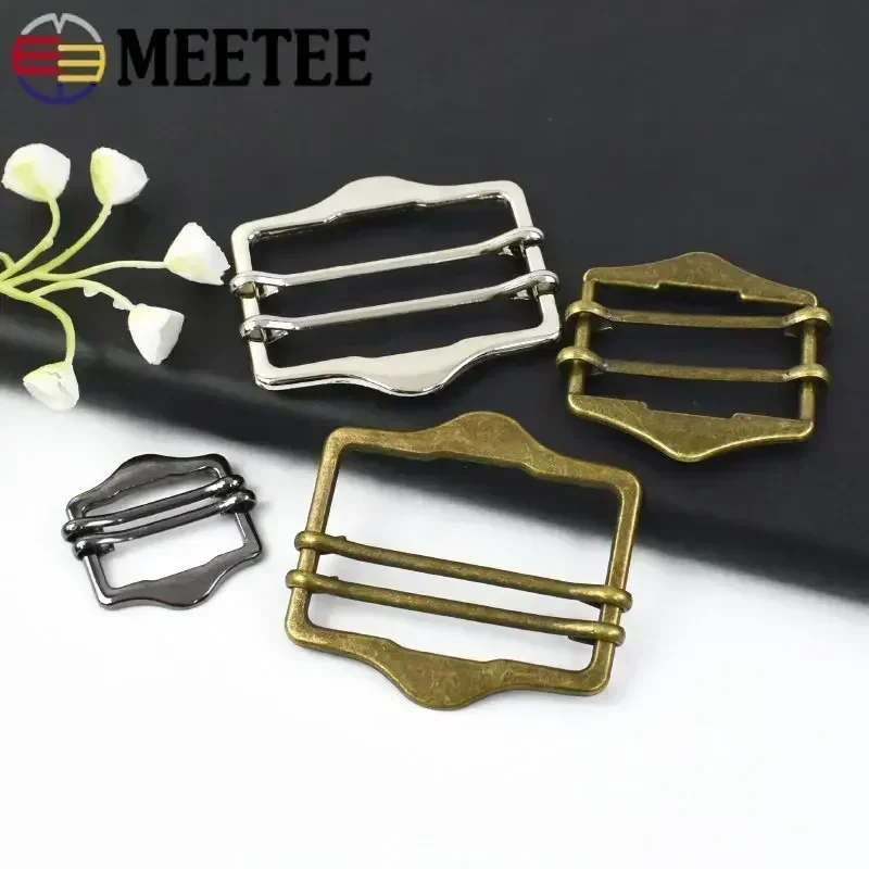 5/10Pcs Metal Tri Glide Slider Buckle 20-40mm Double Pin Clasp Bag Strap Waistcoats Apron Belt Webbing Adjuster DIY Accessories