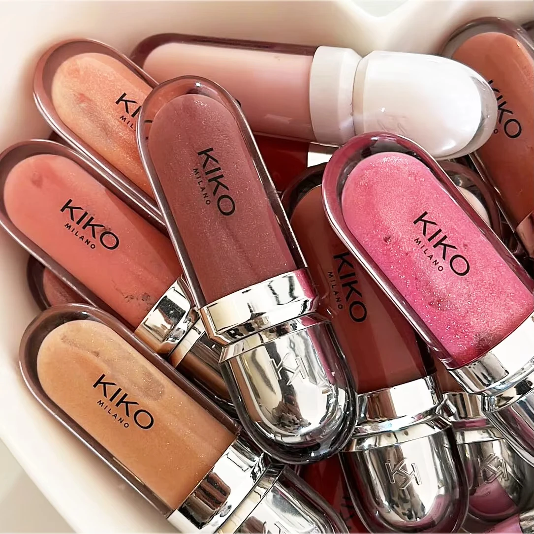 Kiko 3D Mirror Lip Glaze Waterproof Non Fading and Non Stick Cup Gentle Bean Paste Color Fine Shiny Point Charm Rose Red Makeup