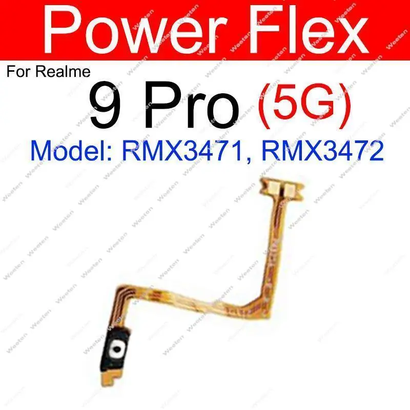 Botones de volumen de encendido y apagado, Cable flexible para Realme 9, 9 Pro Plus, 9i, 9 velocidades, 5G