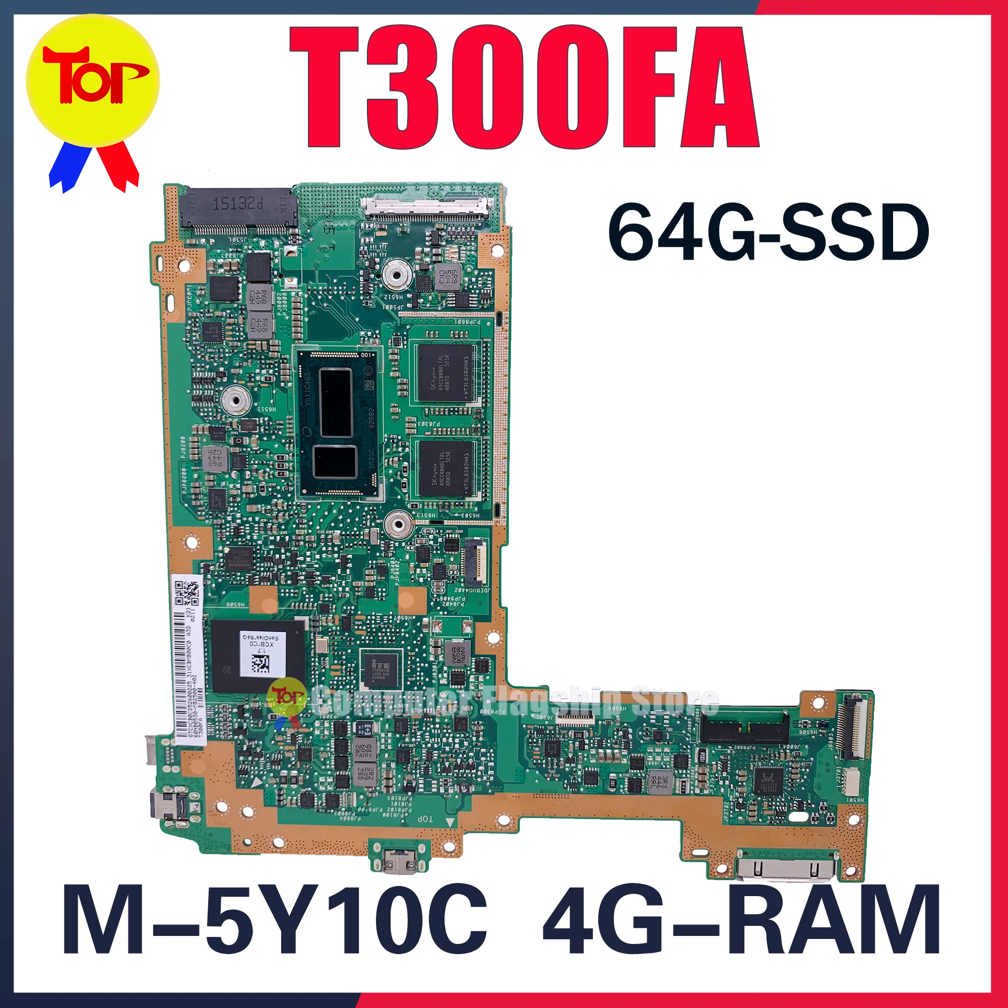 KEFU T300FA Laptop Motherboard For ASUS T300F T300 M-5Y10C 4G-RAM 64G-SSD Mainboard 100% Working