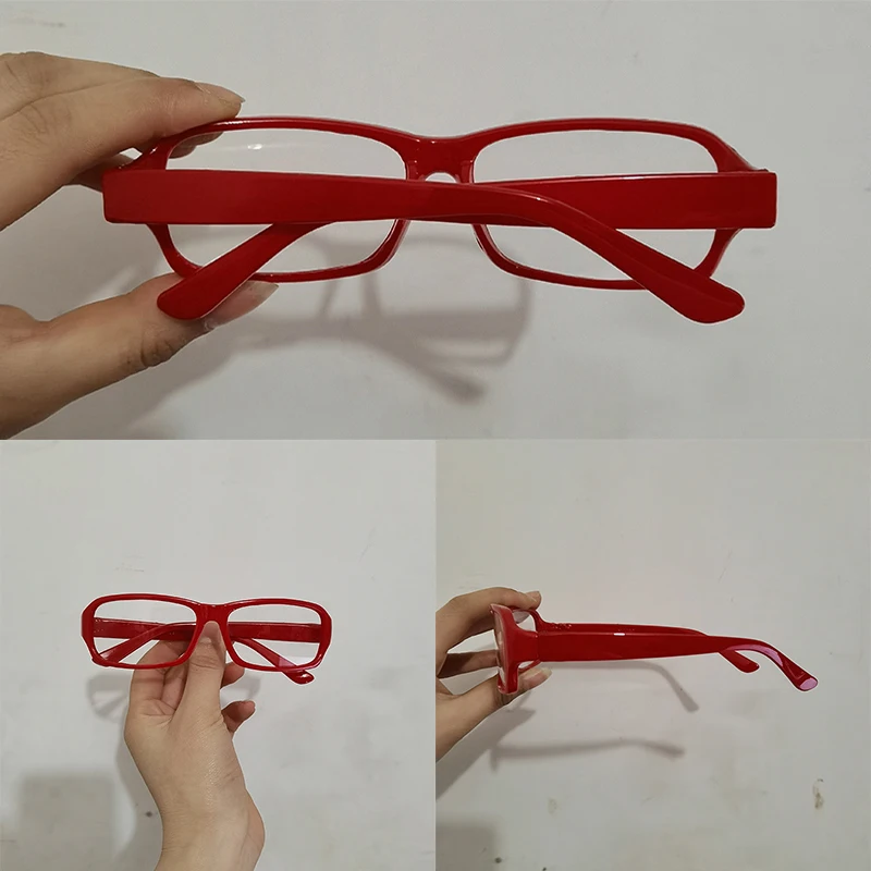 Japanese Anime Free! Ryugazaki Rei Cosplay Red Flat Mirror Glasses Retro Square Role Playing Props Accessories  Eyewear