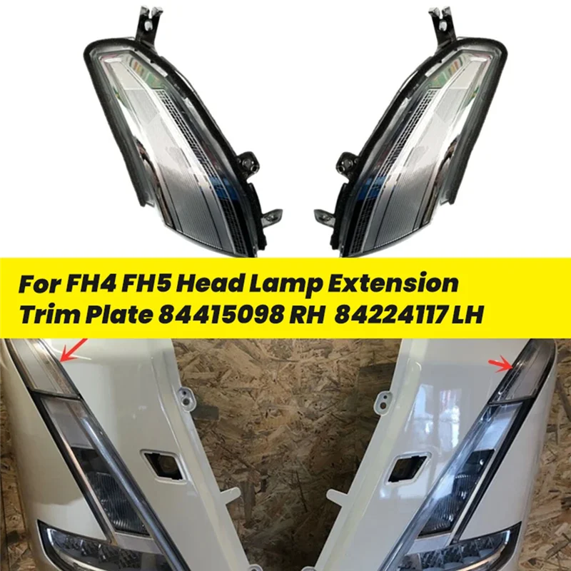 M93K-شاحنة الجبهة كشافات تمديد لوحة لشاحنات فولفو سلسلة FH4 FH5 المصباح الضباب القيادة ضوء الإطار الكسوة #5