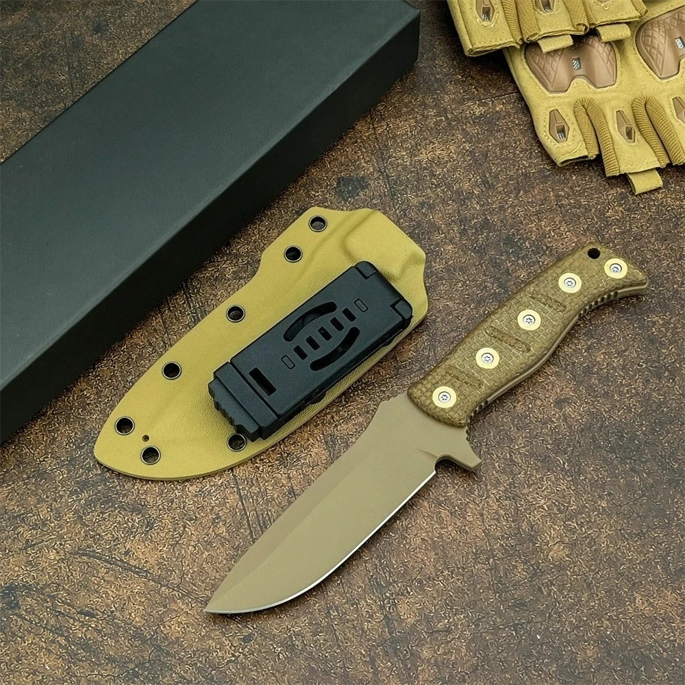 

Нож BM 375 с фиксированным клинком из стали D2 и рукоятью из микарты, многофункциональный инструмент для охоты и активного отдыха с ножнами, EDC-инструмент