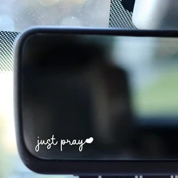 2 PCS Just Pray Heart Vinyl Decals Car Rearview MIrror Decor Stickers Vinyl Decoration Accessories