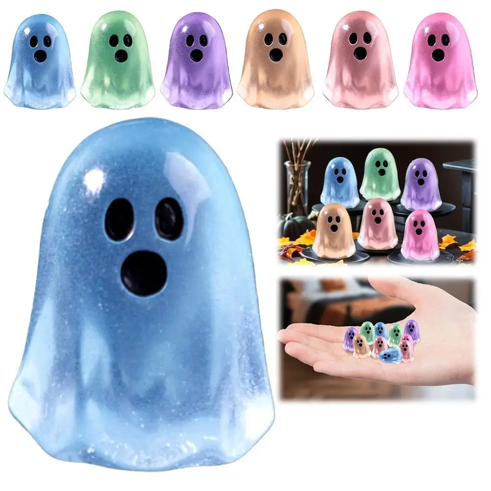 Figure di fantasmi luminosi che si illuminano di notte Action Figure Mini micro miniature di paesaggi Regali di decorazione di Halloween ﻿
