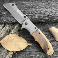 Tactical Boker DA104 Pocket Folding Knife 5Cr13Mov Tanto Blade Wooden Handle Outdoor Survival Tool Camping Hunting EDC Knives