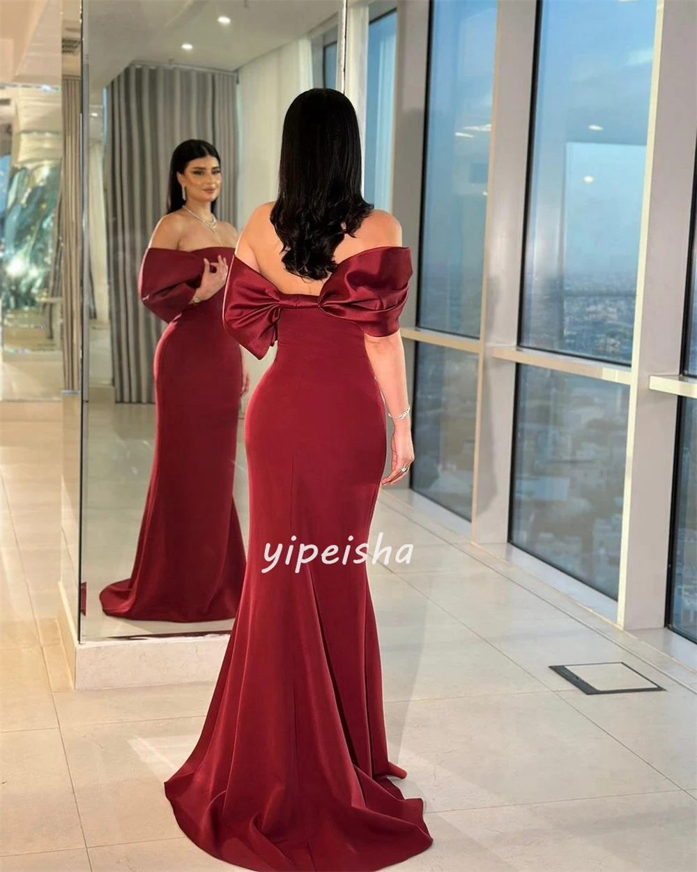 Sukienki na zamówienie wysokiej jakości, proste, z marszczeniami, plisowane, o kroju syreny, z odkrytymi ramionami, długie, sukienki na specjalne okazje szyte na miarę, pasujące do stylu retro.