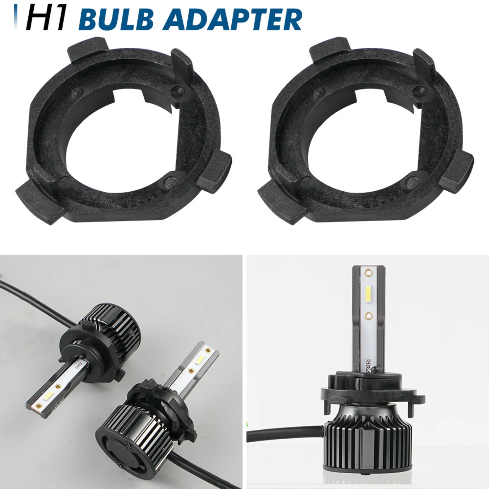 

2PCS H1 LED Headlight Bulb Base Holder Adapter Socket Retainer For Kia Cadenza K7 For Hyundai Grand Starex