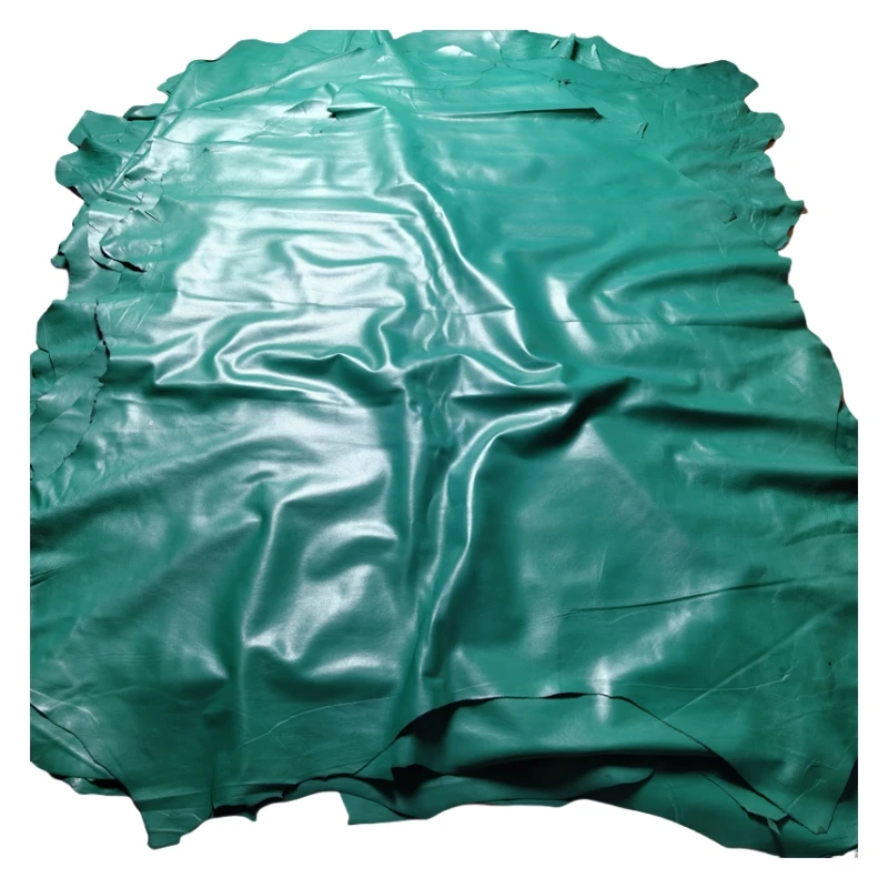 0.5mm Green Sheepskin. First Layer Leather. Real Leather Fabric. Handmade DIY For Clothes. A Leather Skirt. Whole Sheepskin