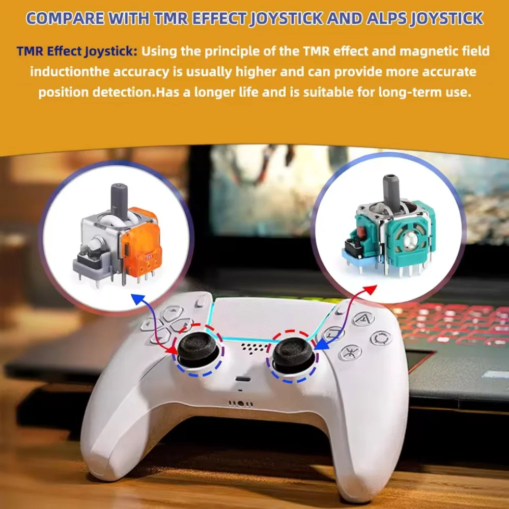 2-10 قطعة استبدال TMR تأثير عصا التحكم ثلاثية الأبعاد التناظرية عصا ل DualSense PS5 PS4 تحكم ل Xbox سلسلة X/S التبديل إصلاح أجزاء #4