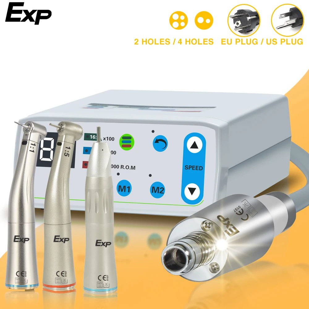 Exp Dental Brushless Led Micro Motor Electric Machine Set Internal Water Spray E-type Contra Angle Handpiece Clinical Equipment