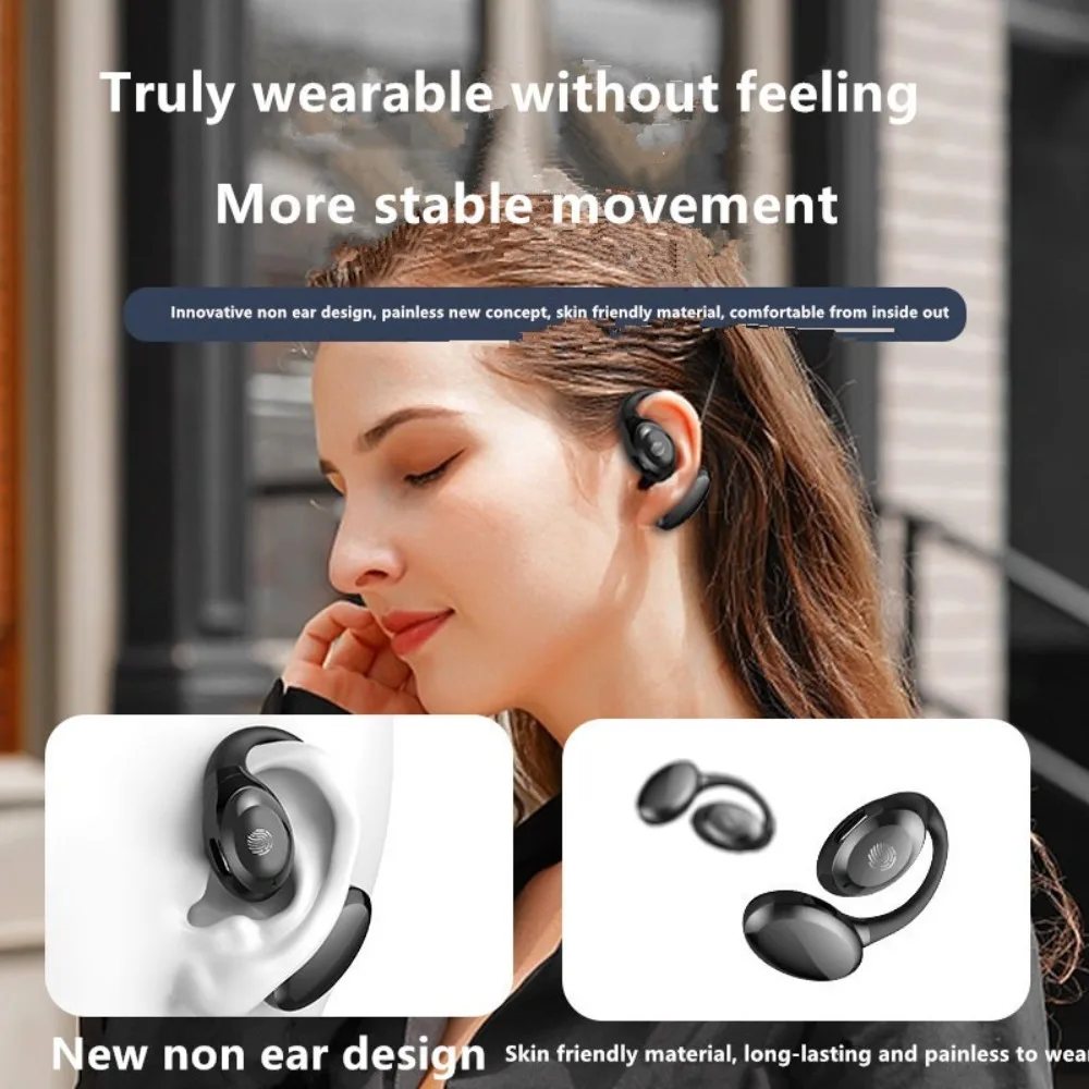 Cuffie wireless con suono stereo Auricolari sportivi ricaricabili a orecchio singolo Design a orecchio aperto Auricolari portatili Uso esterno