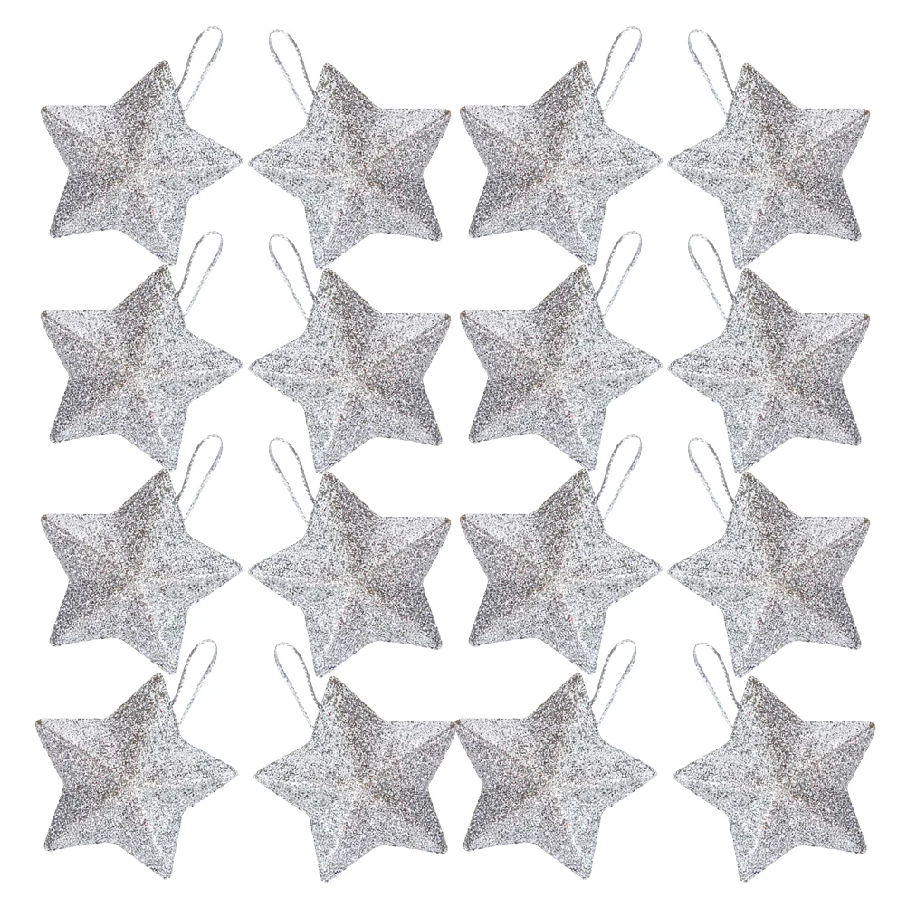 

60Pcs Glitter Star Hanging Ornaments 3D Christmas Tree Decorations Miniature Holiday Pendant Seasonal Festive Decor Party Favor