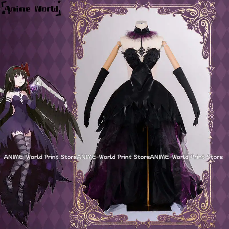 Puella Magi Madoka Magica Akemi Homura Devil Dress Cosplay Costume