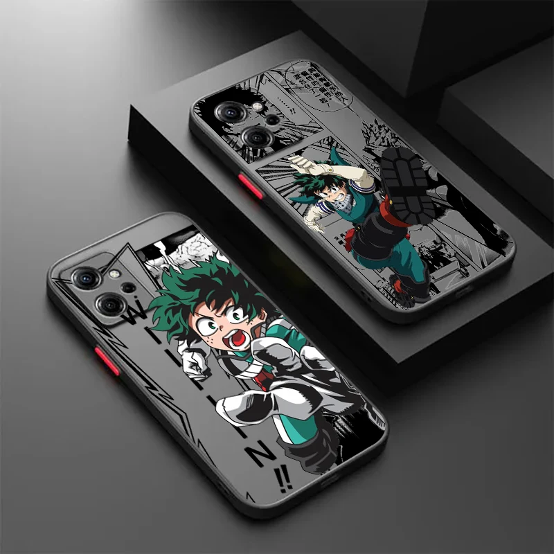 My Heroes Academy Protagonist Frosted Translucent For Redmi Note 13 12 12S 12T 11 11T 11E 10 10S 9 Pro Plus 5G Back Phone Case