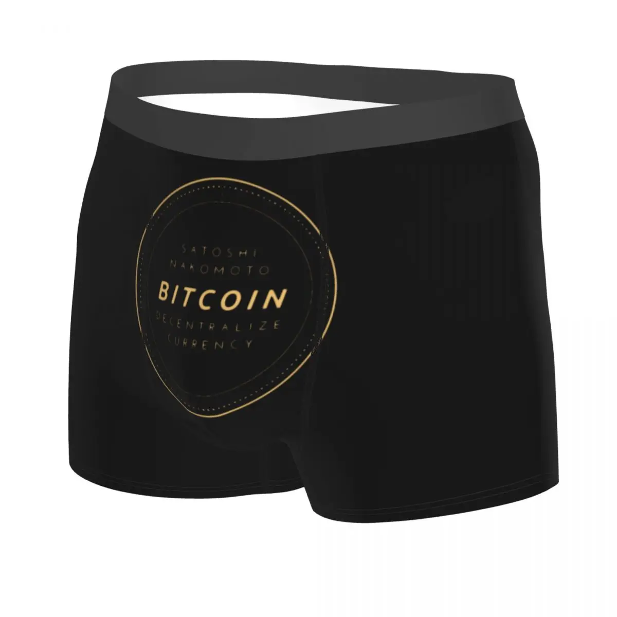 Custom Bitcoins Club Blockchain Underwear Men Stretch BTC Crypto Coins Boxer Briefs Shorts Panties Soft Underpants For Male