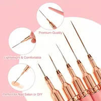 Ensemble de pinceaux pour Nail Art, 5 pièces, Kits de pinceaux pour ongles en Gel UV, ligne à rayures françaises, peinture, dessin, stylo à fleurs, outil de manucure professionnel 5