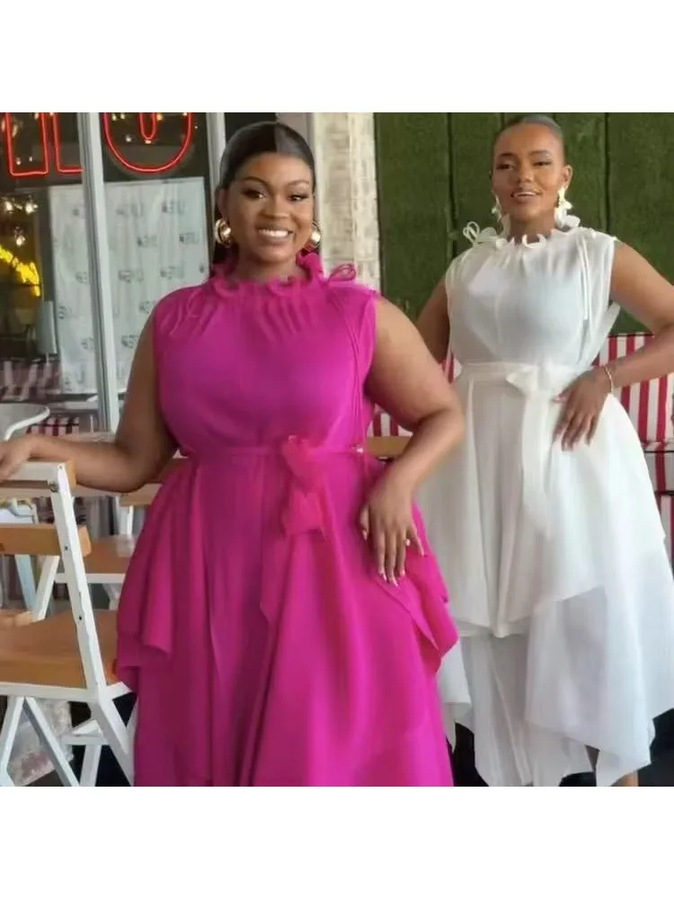 

Складной Miyake 2024, осенне-зимний новый женский костюм без рукавов, топ на шнуровке, свободные широкие брюки, комплект из двух предметов