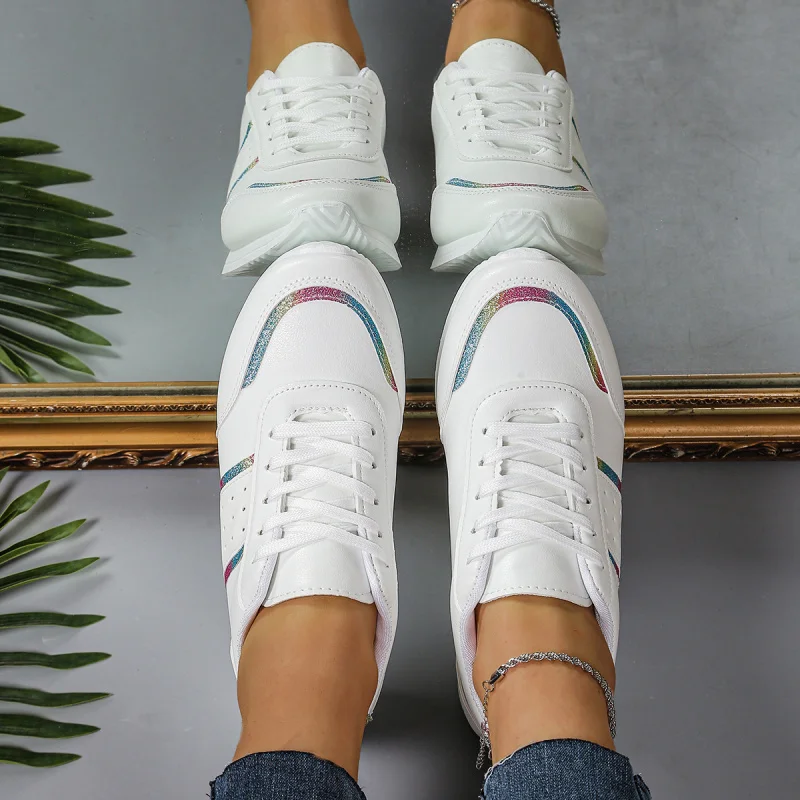 

Plus Size Casual Breathable Forrest Gump Shoes Spring and Autumn Lace-up Student White Shoes Women's Shoes Light Running Shoes