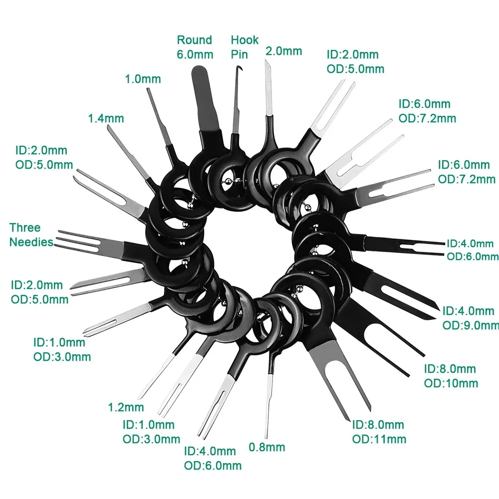 26/38/41/59Pcs Automotive Plug Pullers Car Terminal Removal Repair Tools Electrical Wiring Crimp Connector Pin Extractor Kit view 3