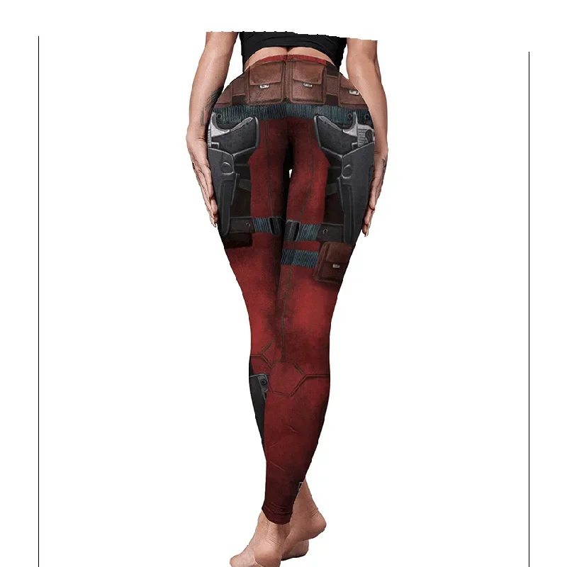 SN55Sexy خارقة ديدبول تأثيري طماق ديدبول 3 زي ثلاثية الأبعاد طباعة النساء طماق اللياقة البدنية ضيق اليوغا السراويل @ 54WE