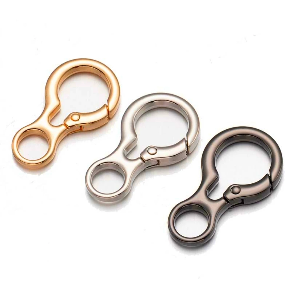 5pcs/Lot Keyring Spring Clip Leather Bag Handbag Strap Connector Pendant Key Ring Hook Buckle For DIY Accessories Keychain Craft