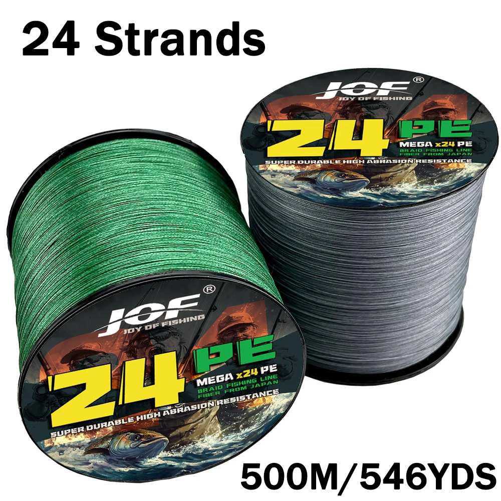 24 Stränge Neue Angelschnur 500m Geflochtene PE Japan-Gewebe Glatt Multifilament Schnur für Meeresangeln Karpfen Fliegenfischen Drahtschnur Werkzeug 18lb-77lb