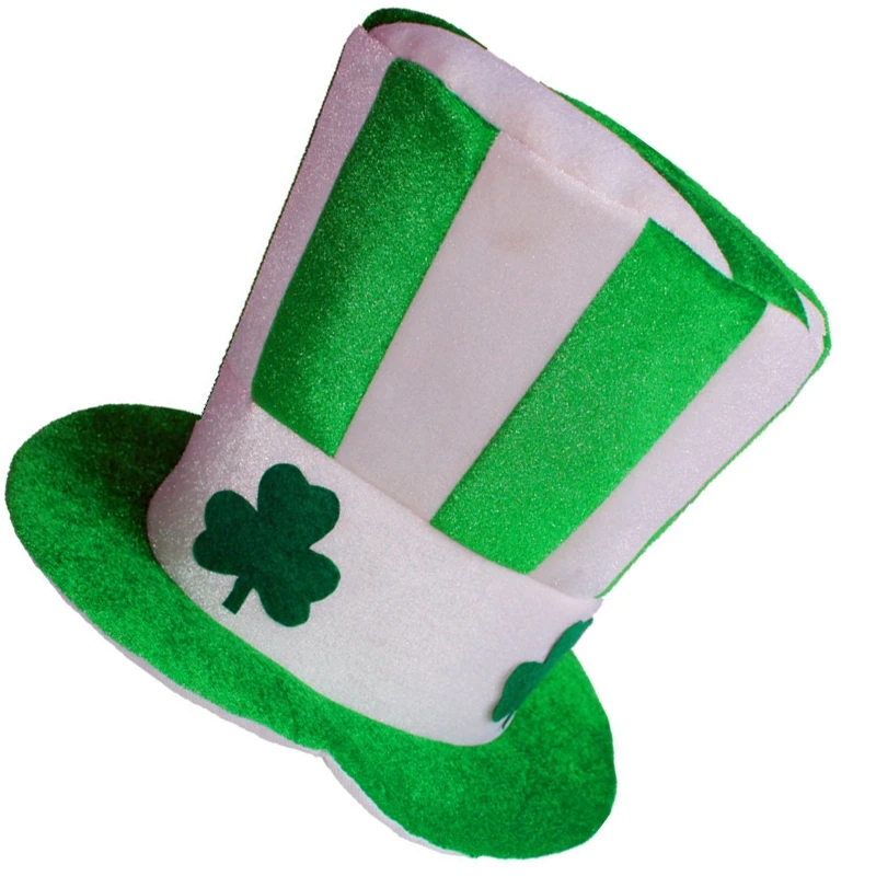 Eire Lucky Clover Hat Ireland Shamrock Stove Pipe Hat Wild for Jester Leprechaun Dropshipping