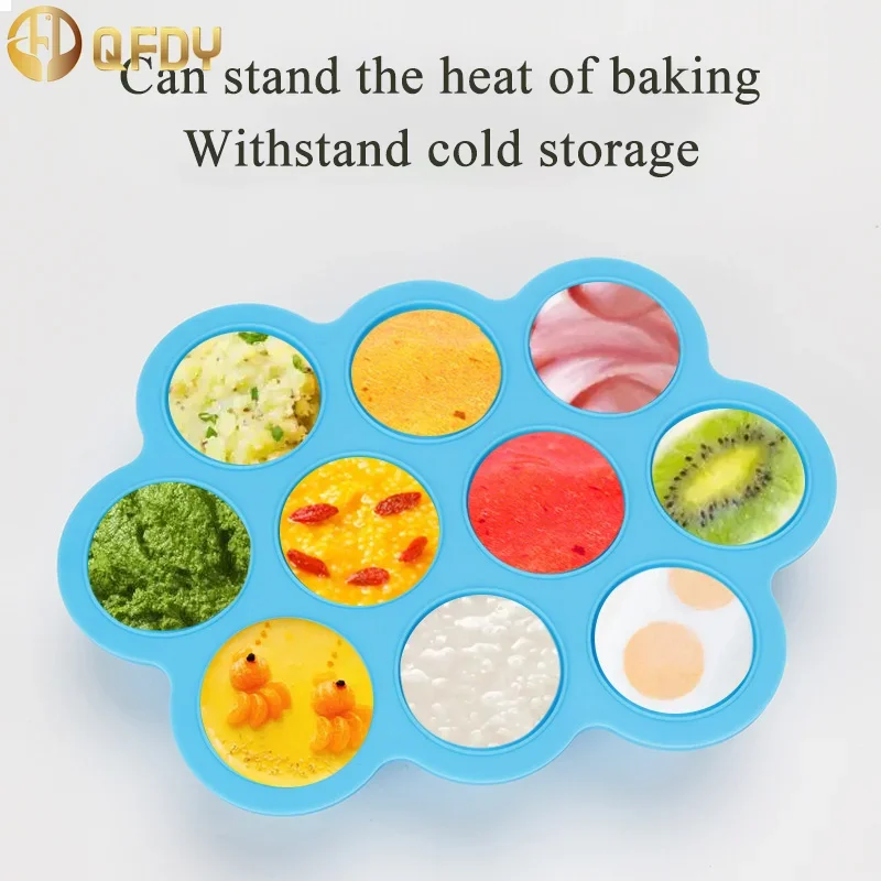 Silicone Weaning Baby Food Freezer Tray 7 Pots Storage Container w Lid BPA Free Bite Mold Storage silicone portable food tray