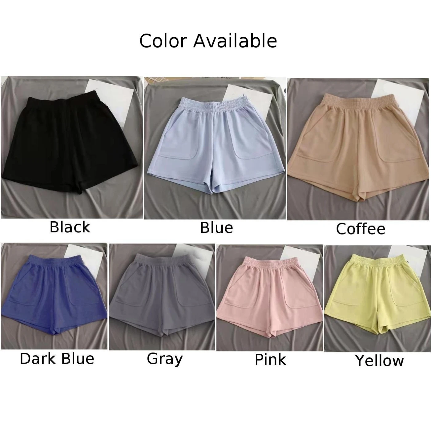 For Club Wear XL Yellow High Waist Shorts Elastic Waistband Shorts Female Casual Clothing Perfect For Vacation