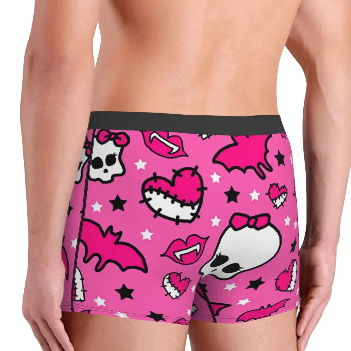 Pretty Pink Pattern Monster High Doll Underpants Breathbale Panties Man Underwear Ventilate Shorts Boxer Briefs