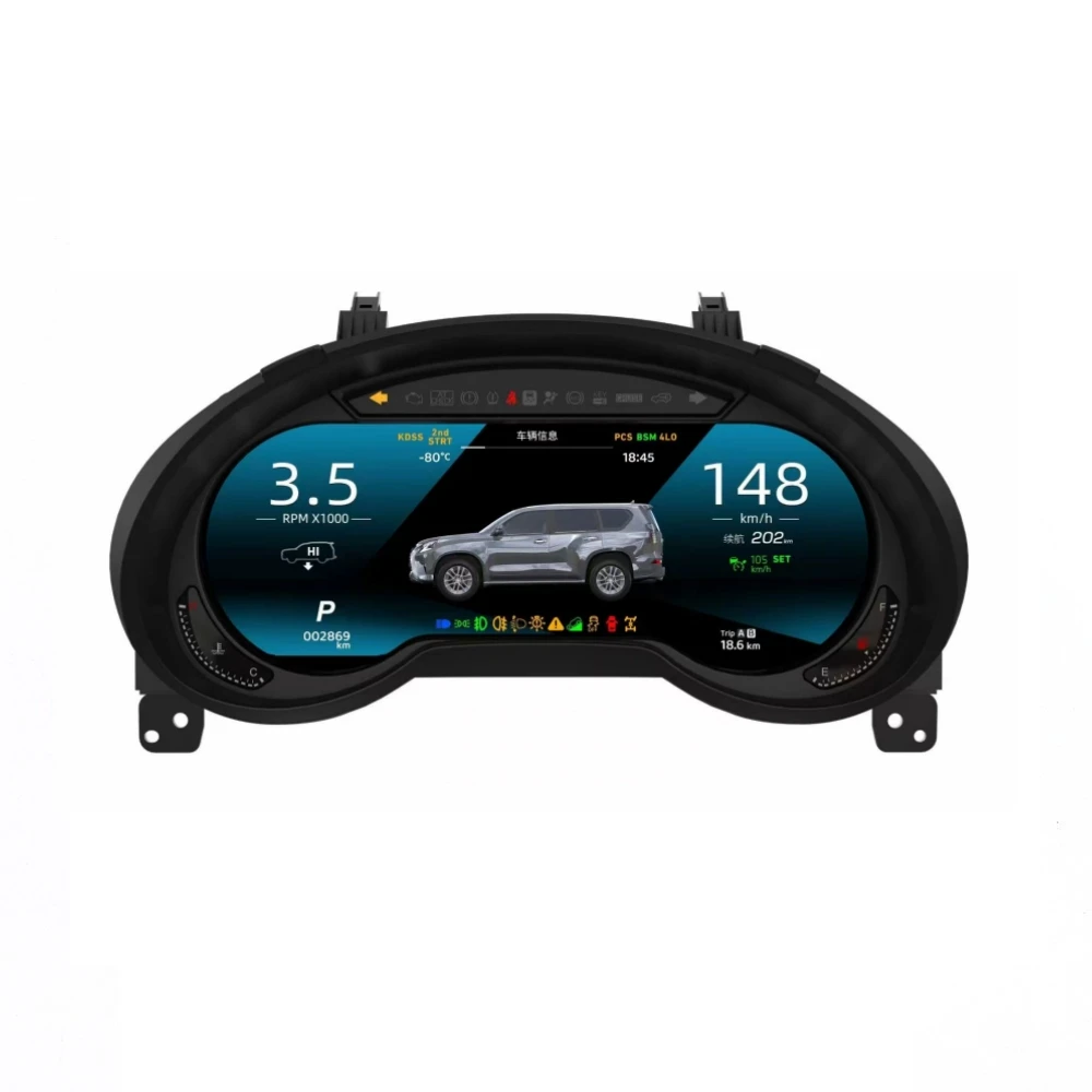 LCD Android Screen For Lexus GX400 GX460 2009-2021 Speedometer Car Digital Cluster Virtual Cockpit Dashboard Instrument Panel