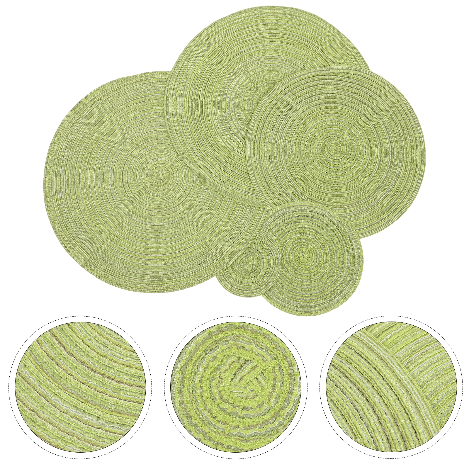 

5Pcs Cotton Dining Table Mats Heat Resistant Non Woven Placemats Cup Mats Cup Pads Decorative