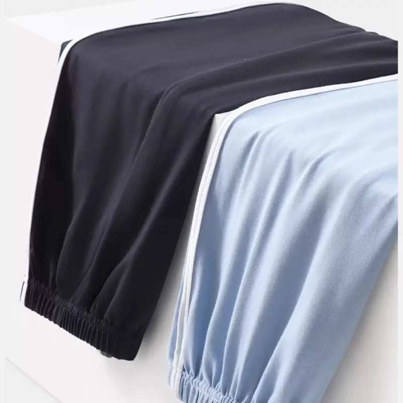 

Сексуальные брюки-кюлоты из ледяного шелка Arro, мужские парные дышащие юбки двойного назначения, брюки для сна, обнаженные шелковистые гладкие брюки для сна