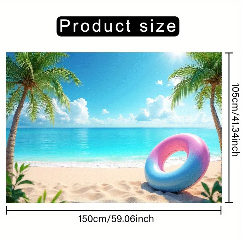 1pc Large Horizontal Tapestry & Hawaii Beach Backdrop Banner - Super Large Reusable Polyester Fabric Suitable for Wedding, Birth
