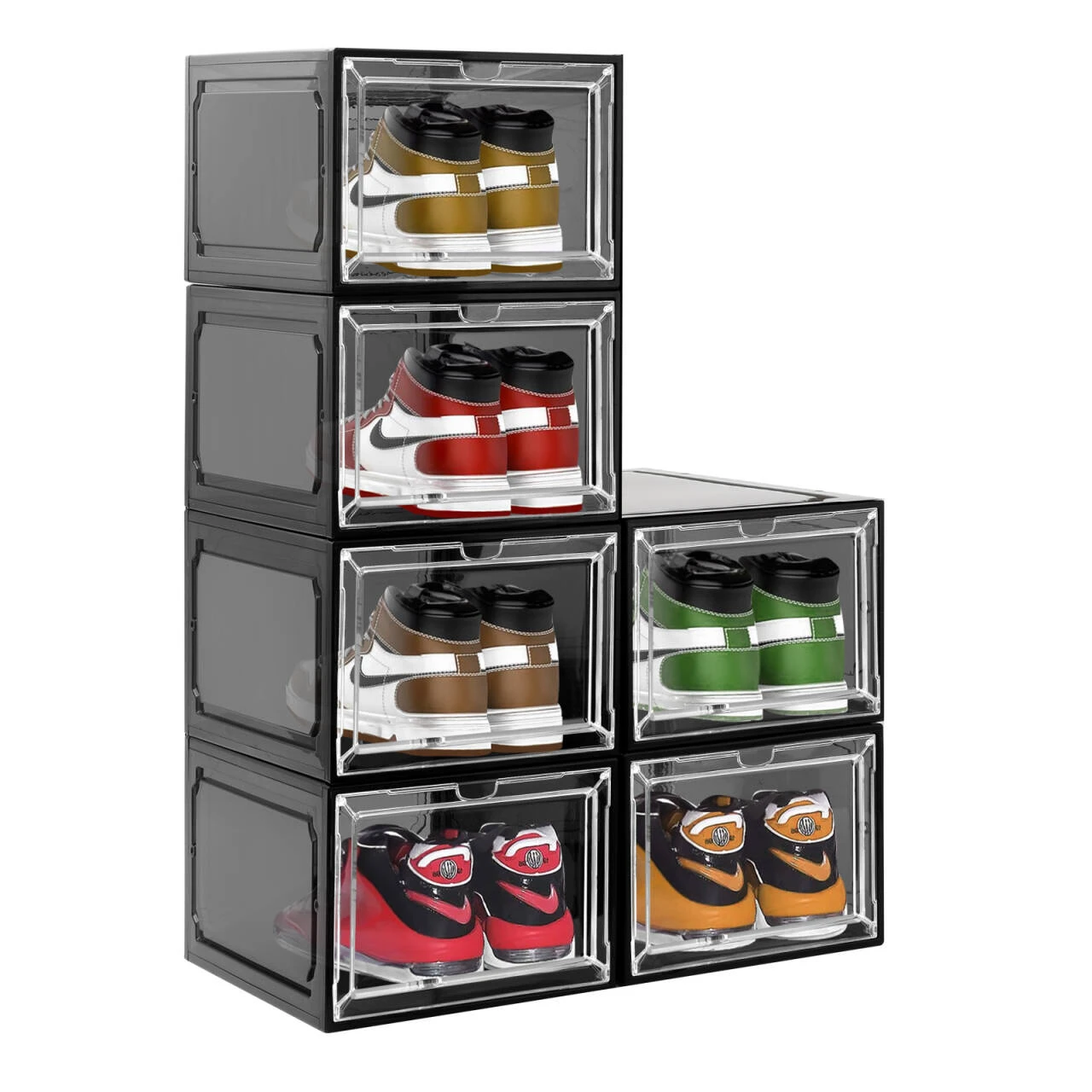 

Foldable Shoes Box With Lid Moisture-proof Dust-proof Shoes Cabinet Stackable Shoe Storage Boxes Multi-purpose Home Organizers